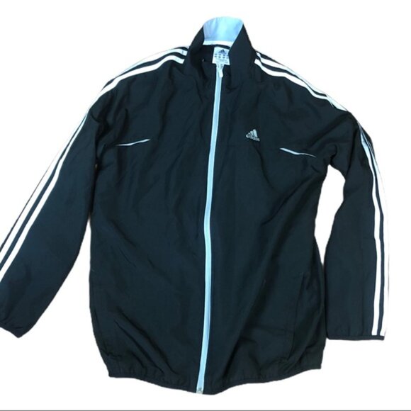 ADIDAS three stripe black lightweight track jacket - Picture 2 of 6